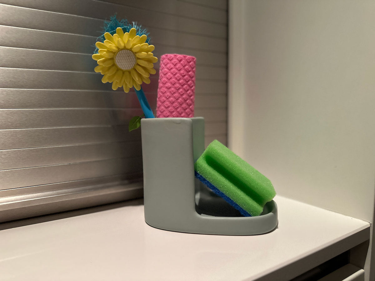 LS-LebenStil Leaf Spülbecken Organizer Grün Keramik 16cm