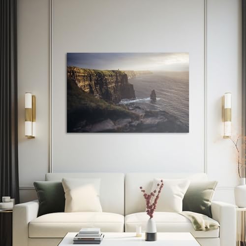 Hustling Sharks Wandbilder Klippen am Meer Leinwandbild 40x30 cm