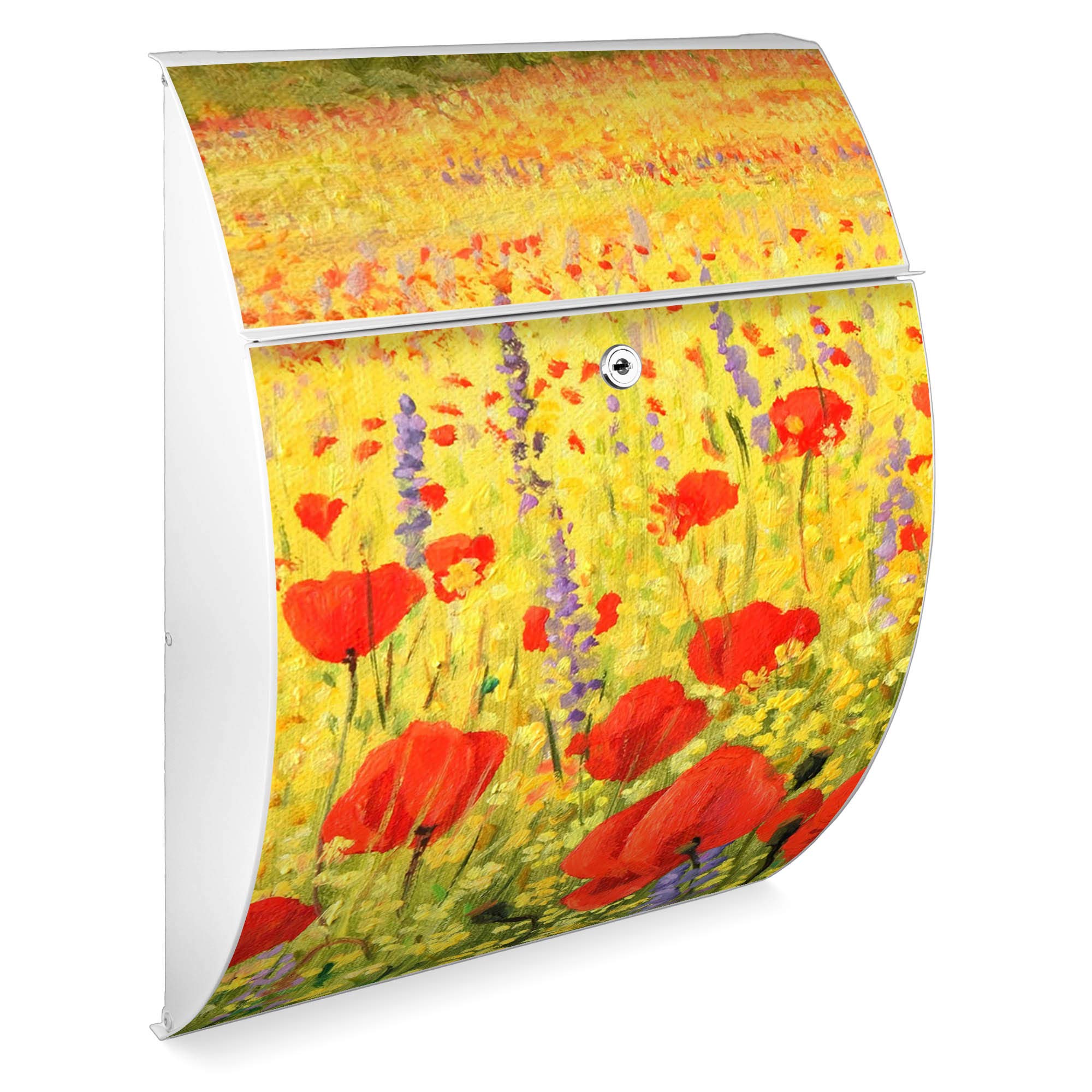Banjado Riviera Briefkasten Anthrazit Mohnblumen A4