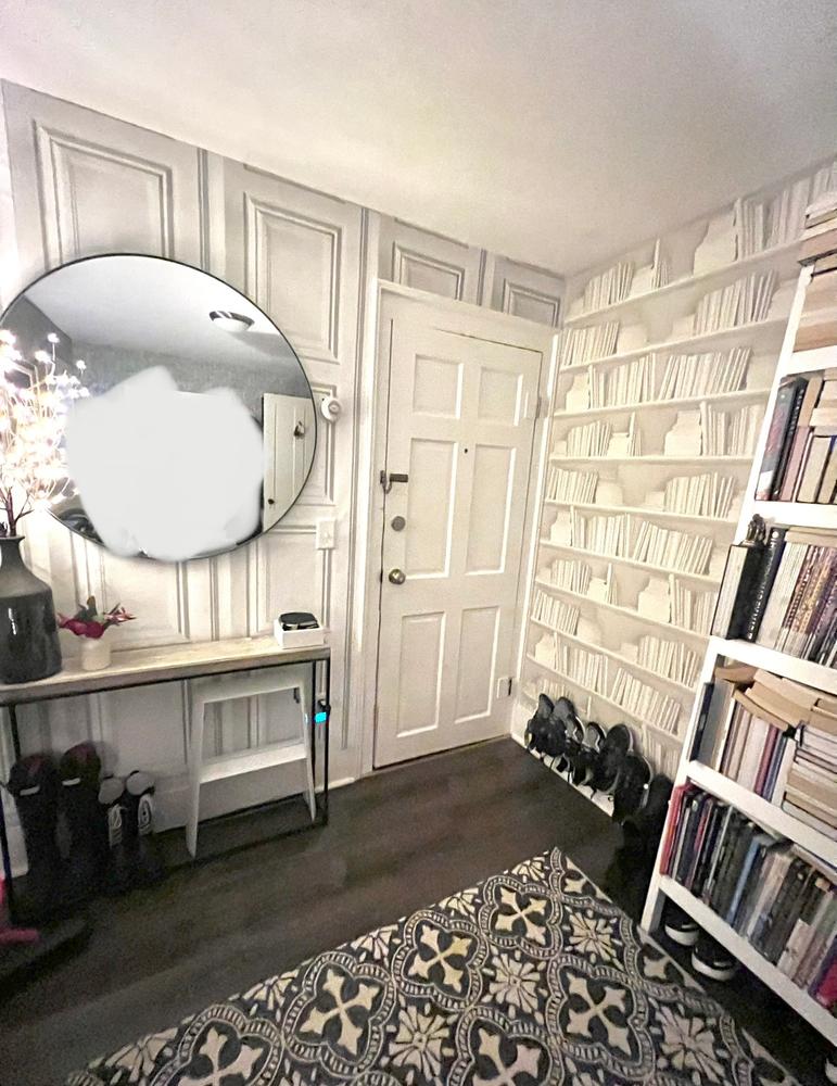 Mineheart White Bookshelf Tapete Weiss Rolle