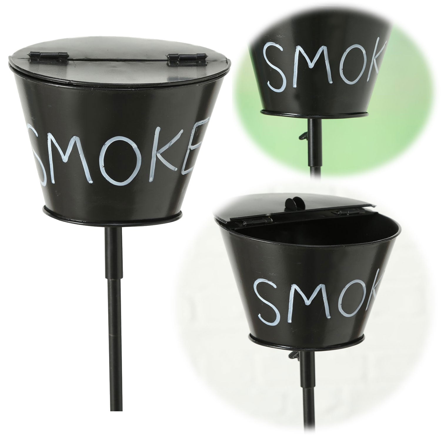 LS-LebenStil Smoke Windaschenbecher schwarz 65-115cm Stab