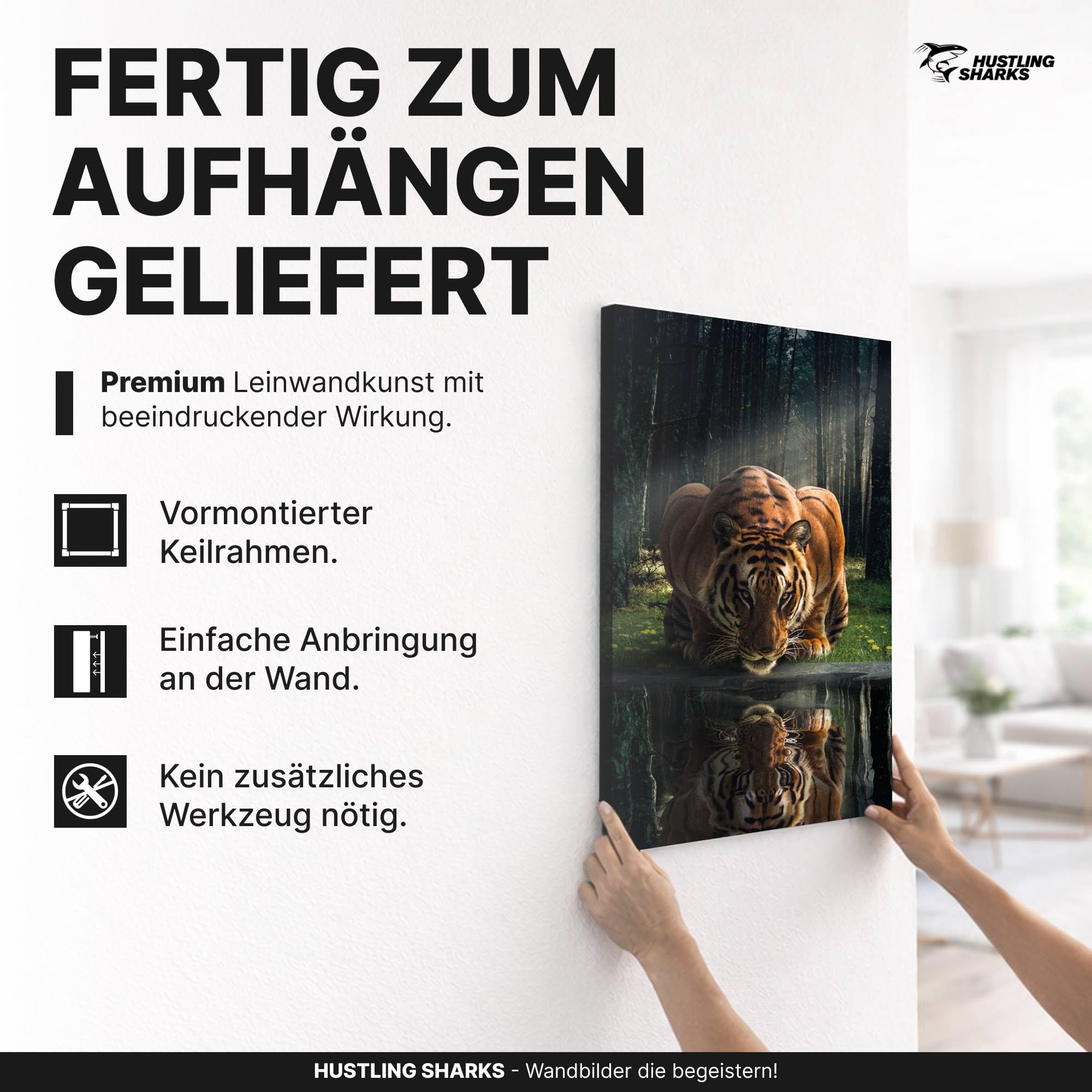 Hustling Sharks Wandbilder See the King Wandbild 30x45 Löwe