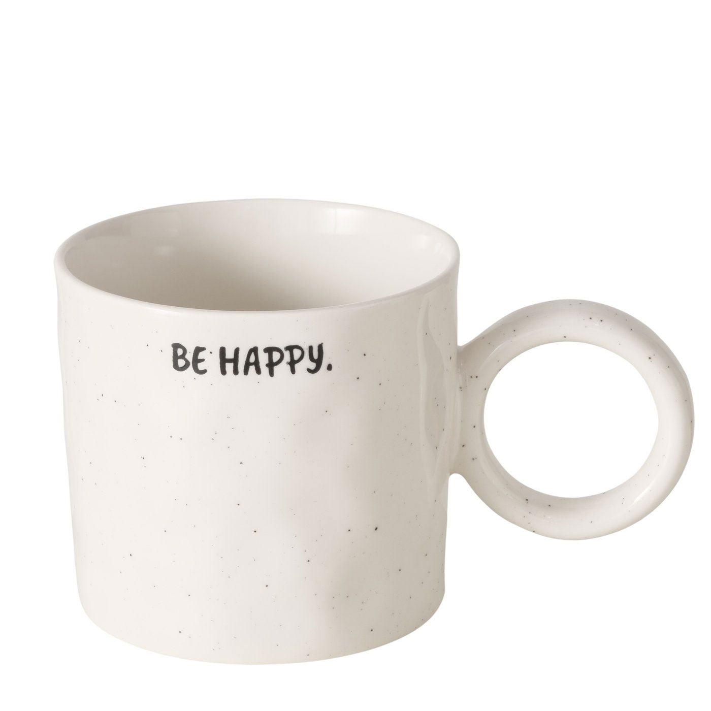 LS-LebenStil XL Jumbo Becher Be Happy 420ml Creme Punkte