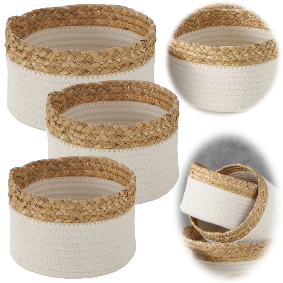 LS-LebenStil Möbel & Wohnen Aufbewahrungskorb 3er Set creme