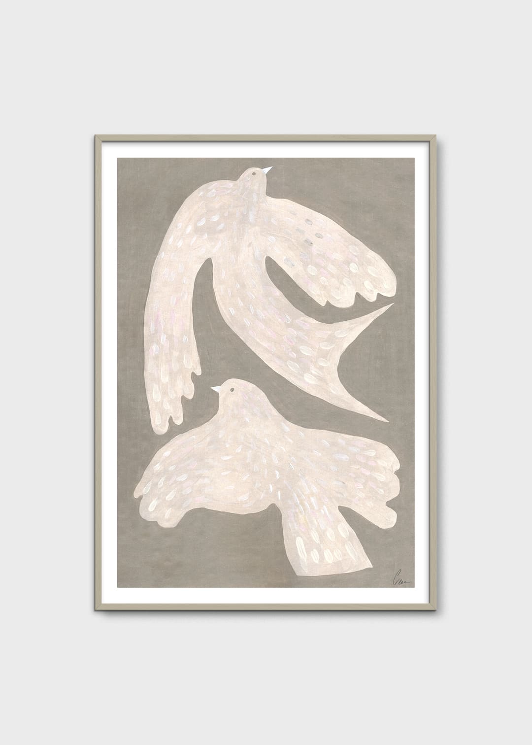 The Poster Club Two Birds Poster 30x40 cm beige Tiermotiv