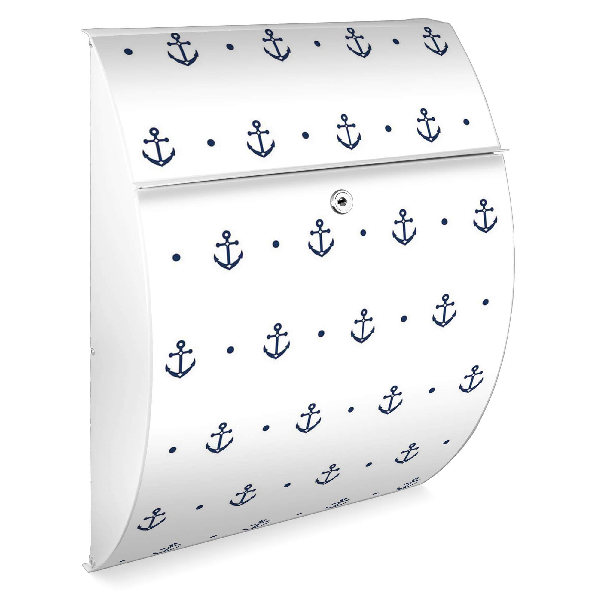 Banjado Riviera Briefkasten Anthrazit Kleine Anker A4