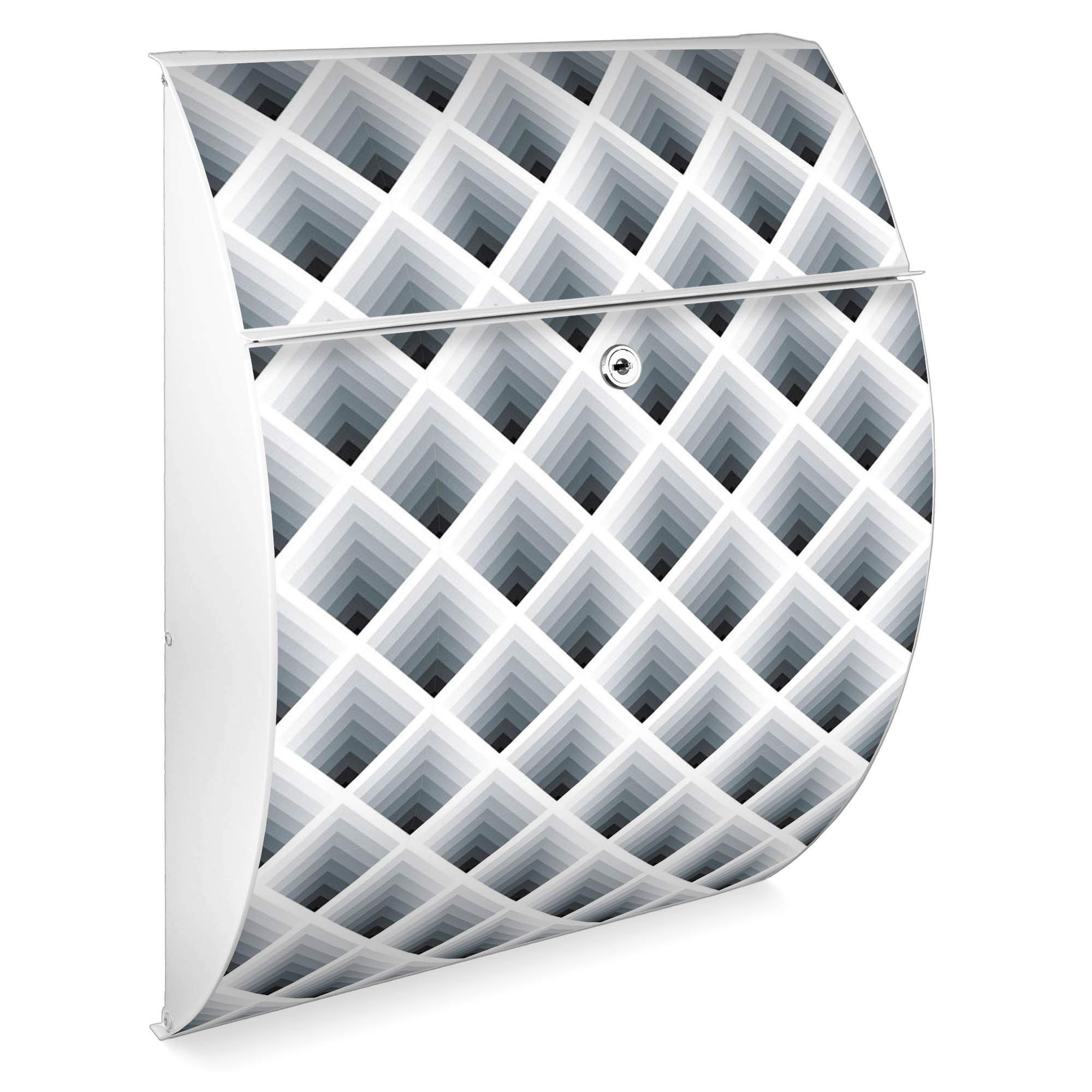 Banjado Riviera Briefkasten Anthrazit Raster 3D Grau A4