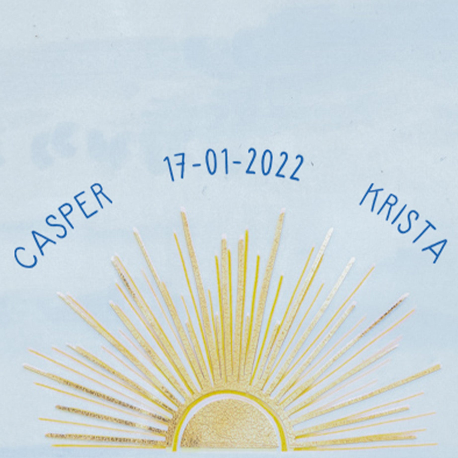 StoryTiles Delft Blue Samen de zon zien zakken Fliese 10x10 cm Gold