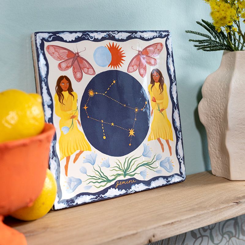 Storytiles Delft Blue Gemini Fliese Zwillinge 13x13 cm