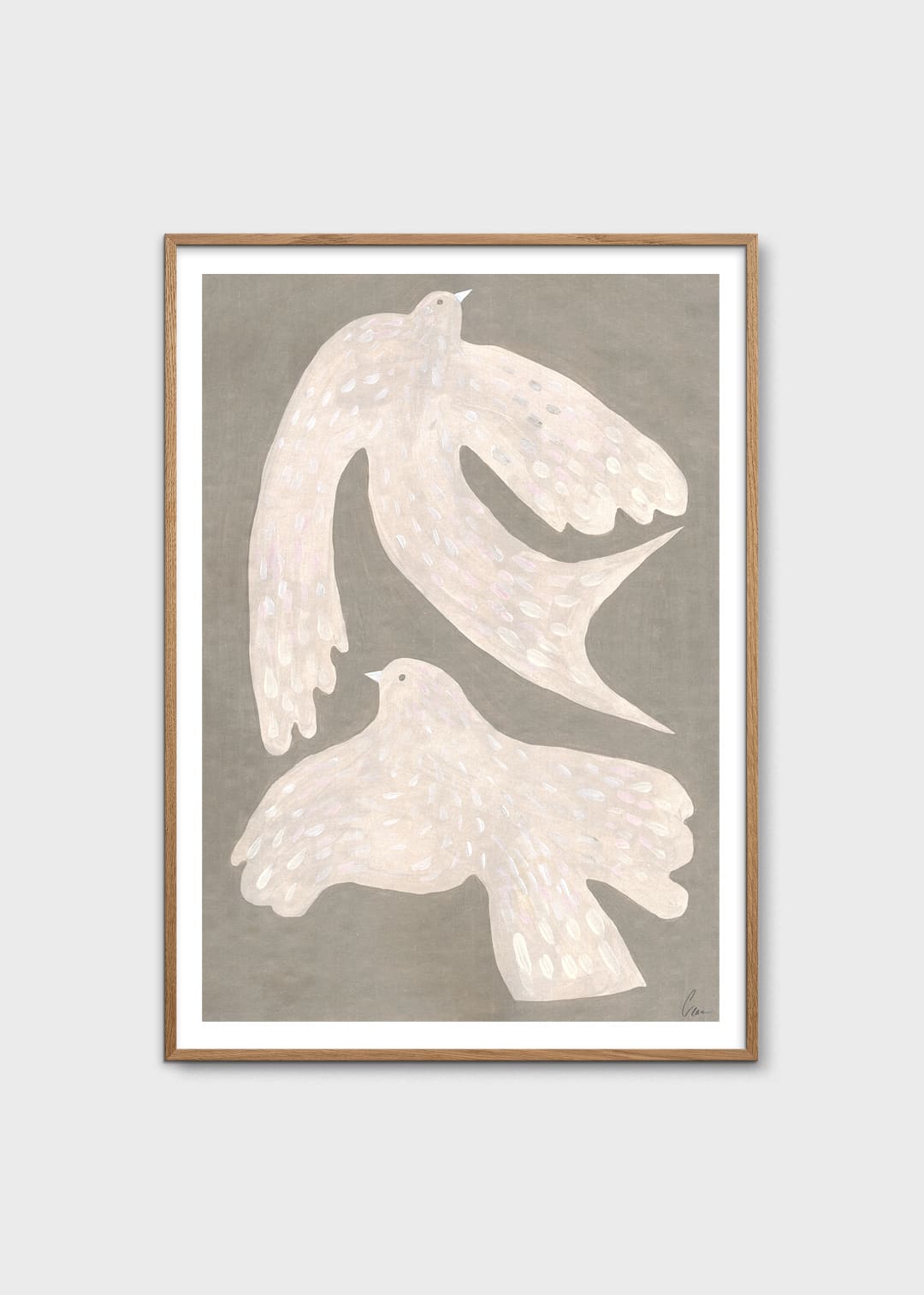 The Poster Club Two Birds Poster 30x40 cm beige Tiermotiv