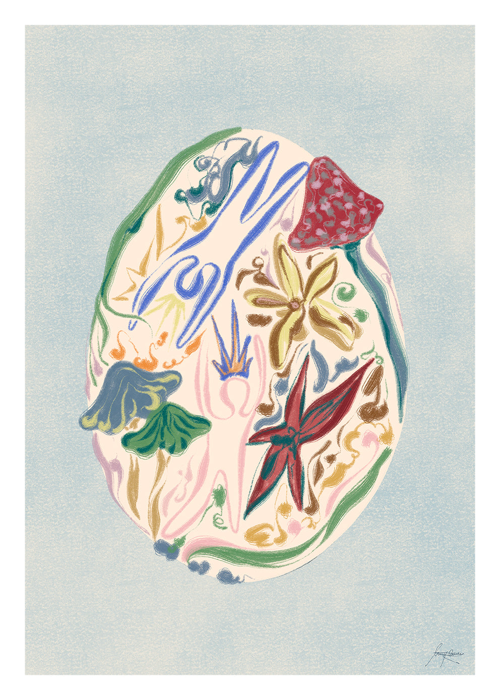 The Poster Club Art Prints Liberty Egg Poster 30x40 cm Blau