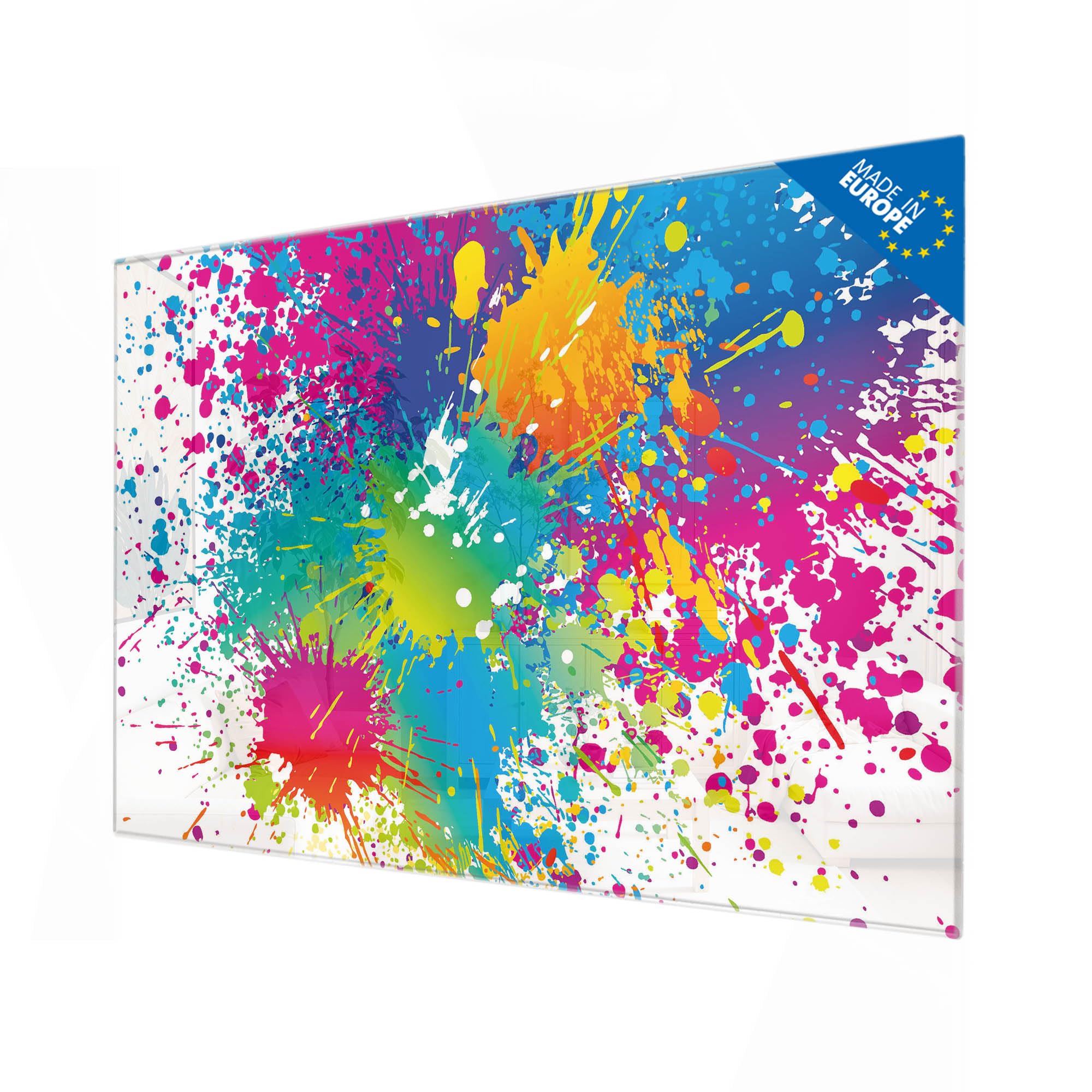 Banjado Magnettafel Farbspritzer Glasboard 120x80 cm Abstrakt