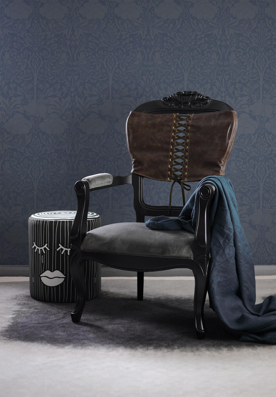 Mineheart Wallpaper Morris Dream Tapete Grey Blue