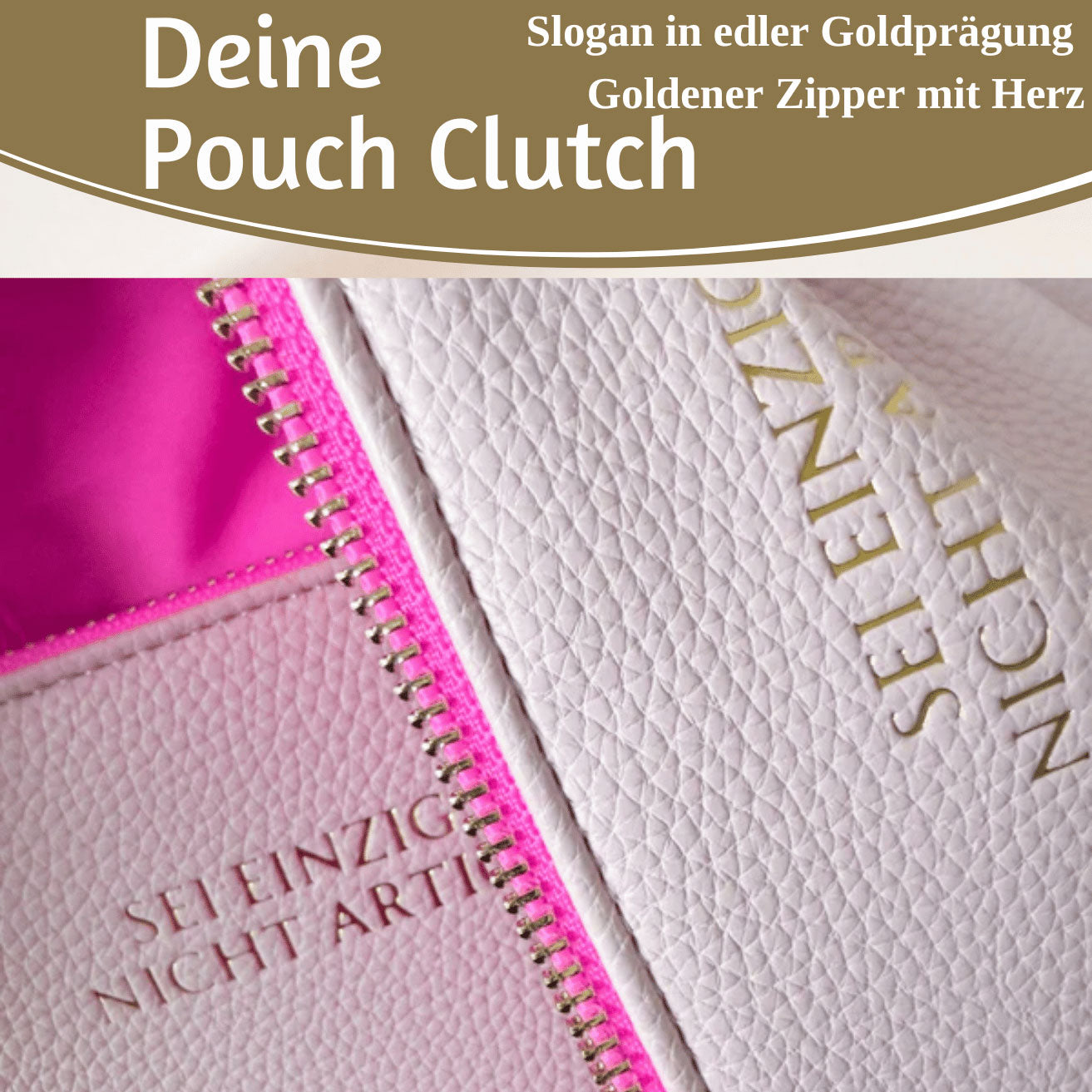 Mimi's Glow Lia Clutch Handtasche Rosa 22cm PU