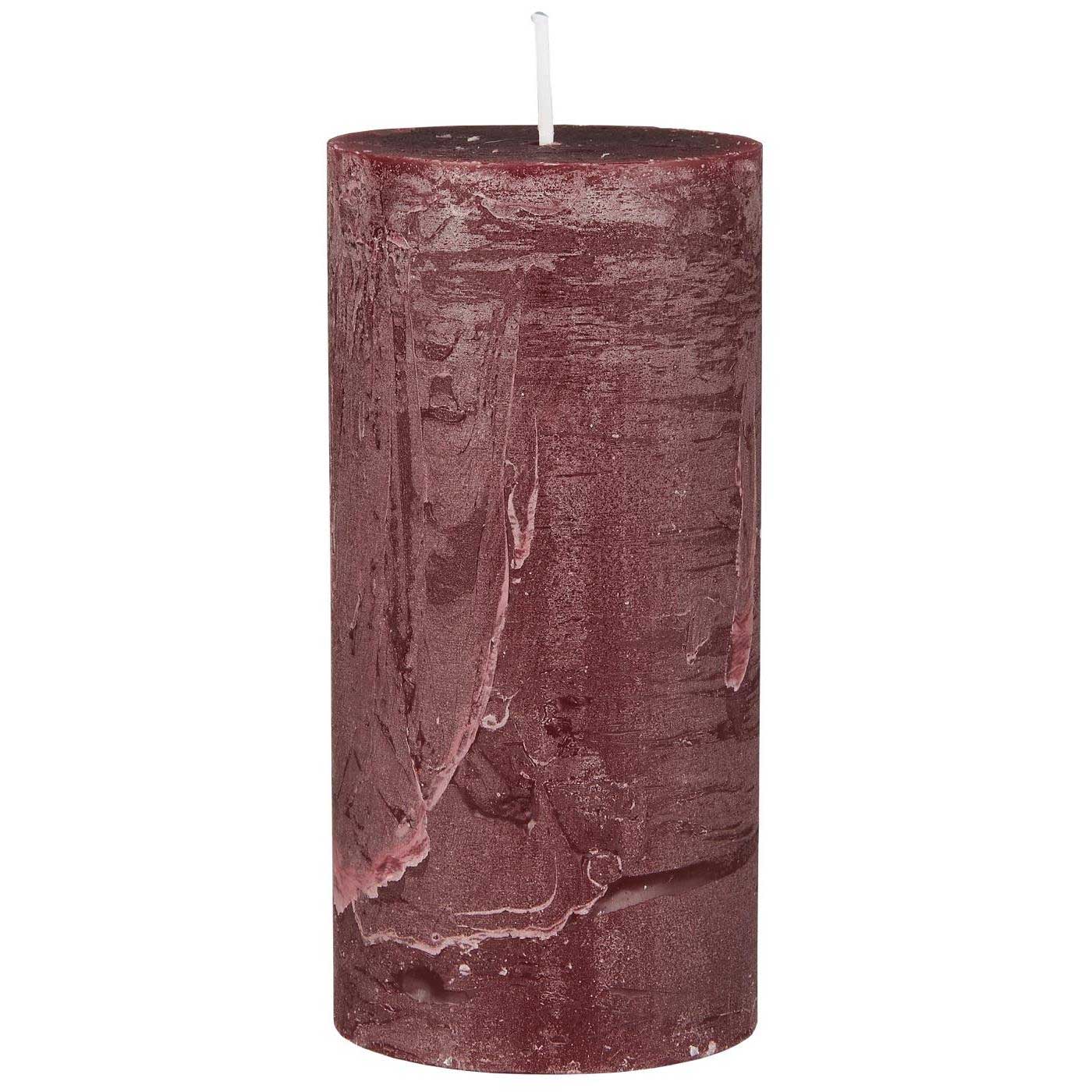 LS-LebenStil Möbel & Wohnen Stumpenkerze Ribe Rot 14x6,8cm