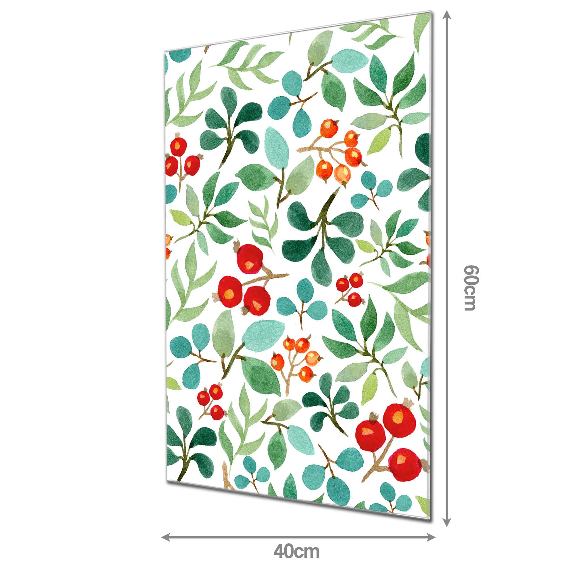Banjado Magnettafel Beeren und Blätter Magnetboard 60x40