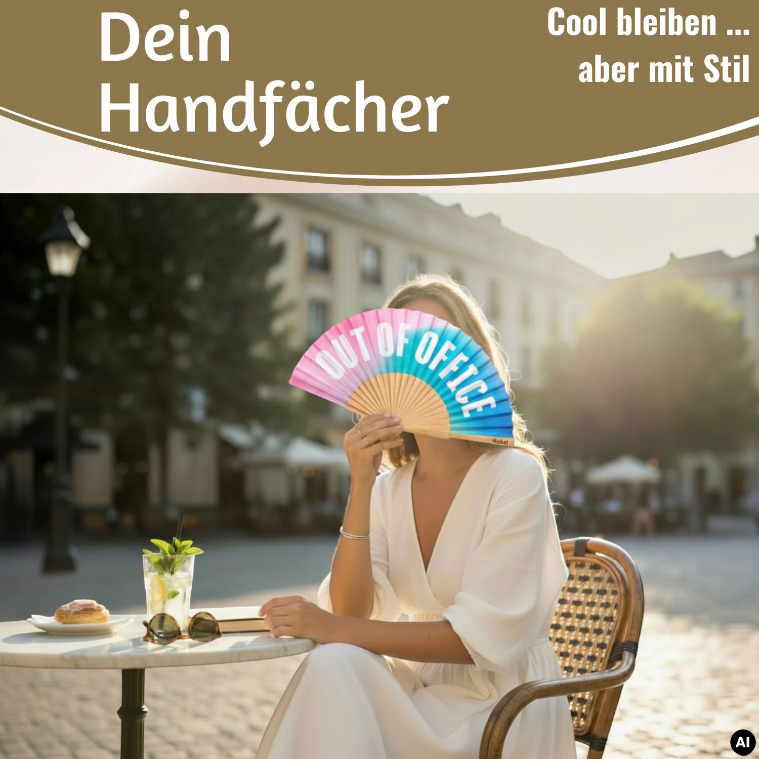 LS-LebenStil Shopper & Taschen Handfächer Out of Office 23x42cm