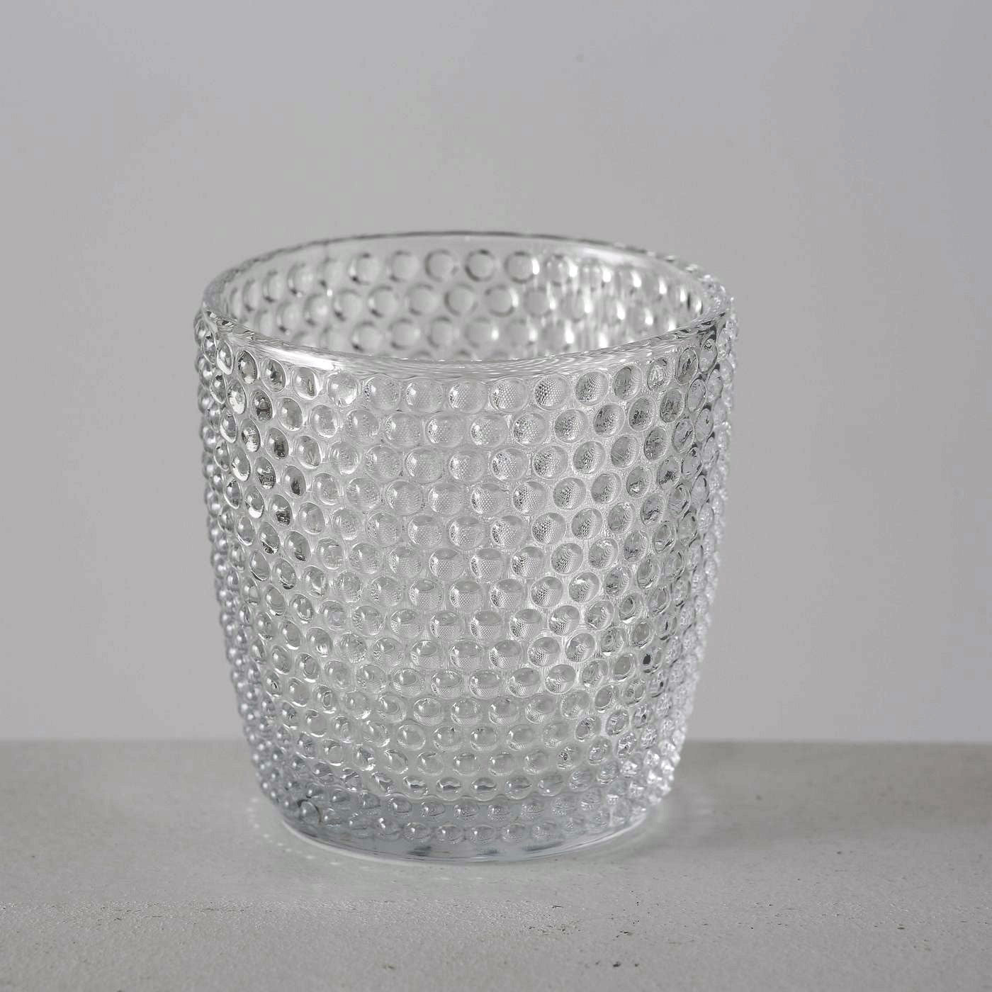 LS-LebenStil Küche Teelichthalter Glas Retro Weiß 4er 7cm