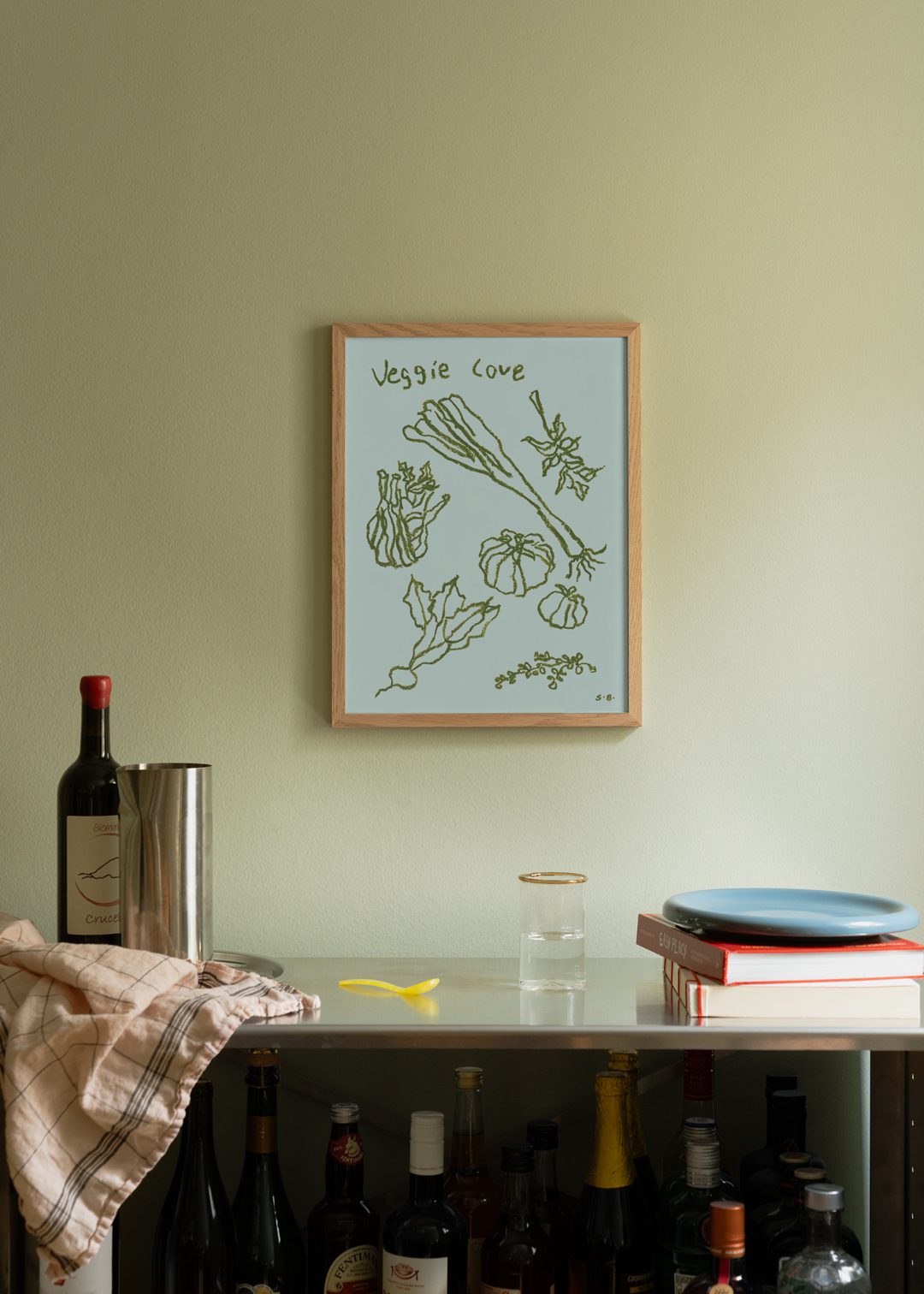 The Poster Club Veggie Love Kunstdruck A4 grün