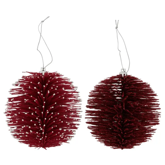 LS-LebenStil Möbel & Wohnen Deko-Kugel Rot Weiß 11cm 2er Set