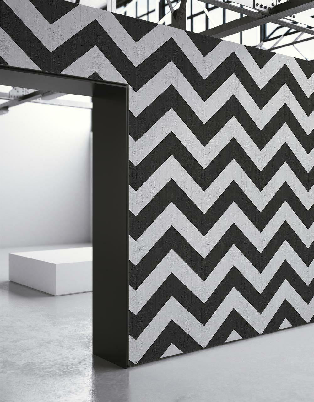 Mineheart Black Geometric Stripes Tapete schwarz Rolle