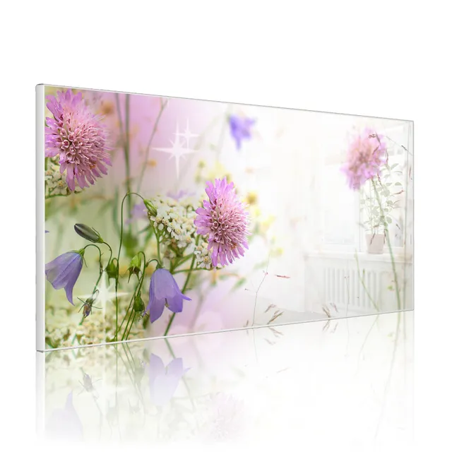 Banjado Magnettafel Glitzernde Wiese Weiß 78x37 cm