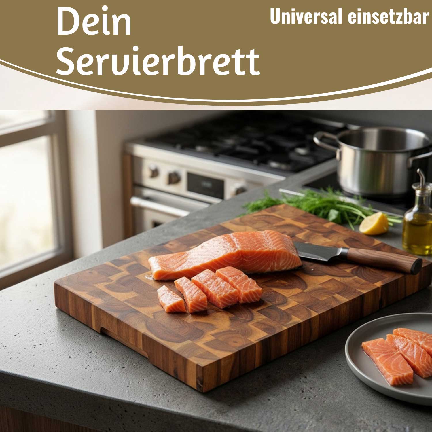 LS-LebenStil Schneidebrett Stirnholz Akazie 42cm XL