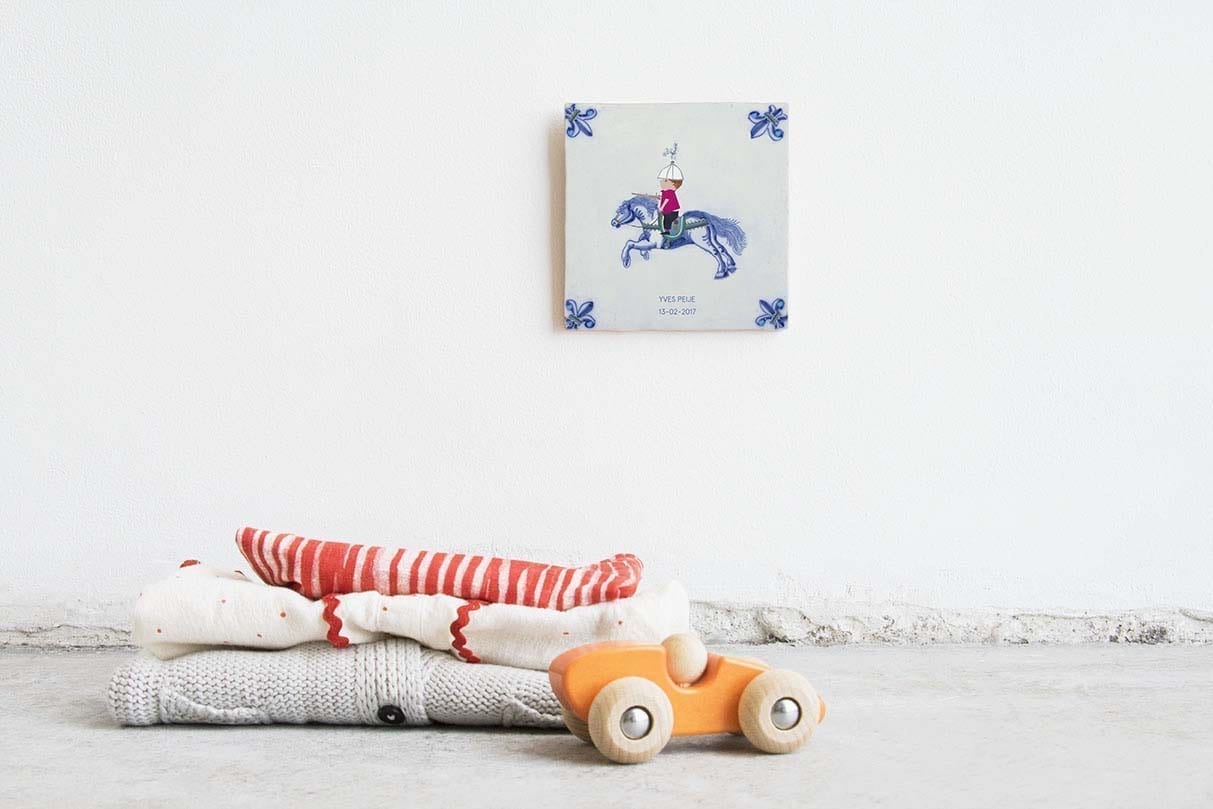 Storytiles Delft Blue Ridder te paard Fliese S 10x10 cm Ritter