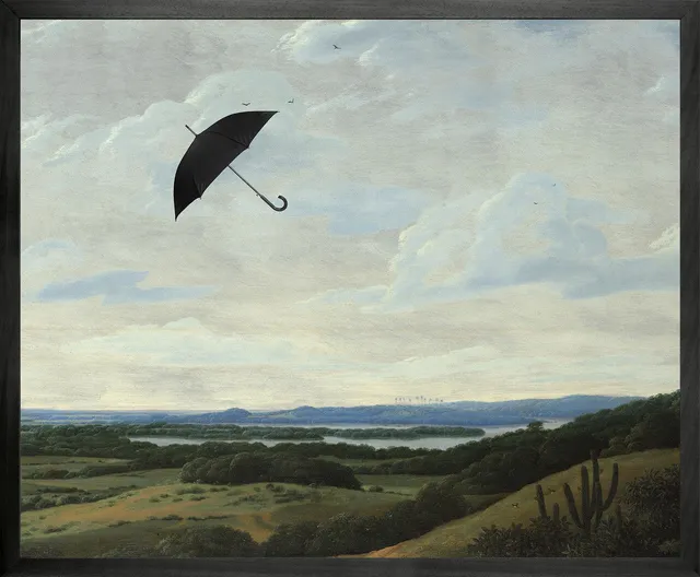 Mineheart Umbrella in the Wind Leinwandbild 30x41 cm