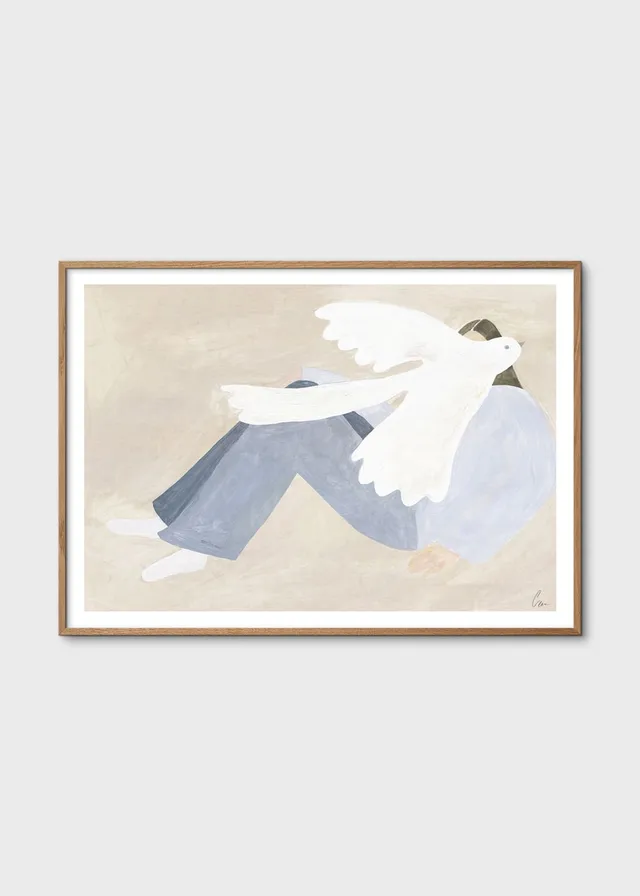 The Poster Club Bright Bird Poster 30x40 cm Vogel beige blau