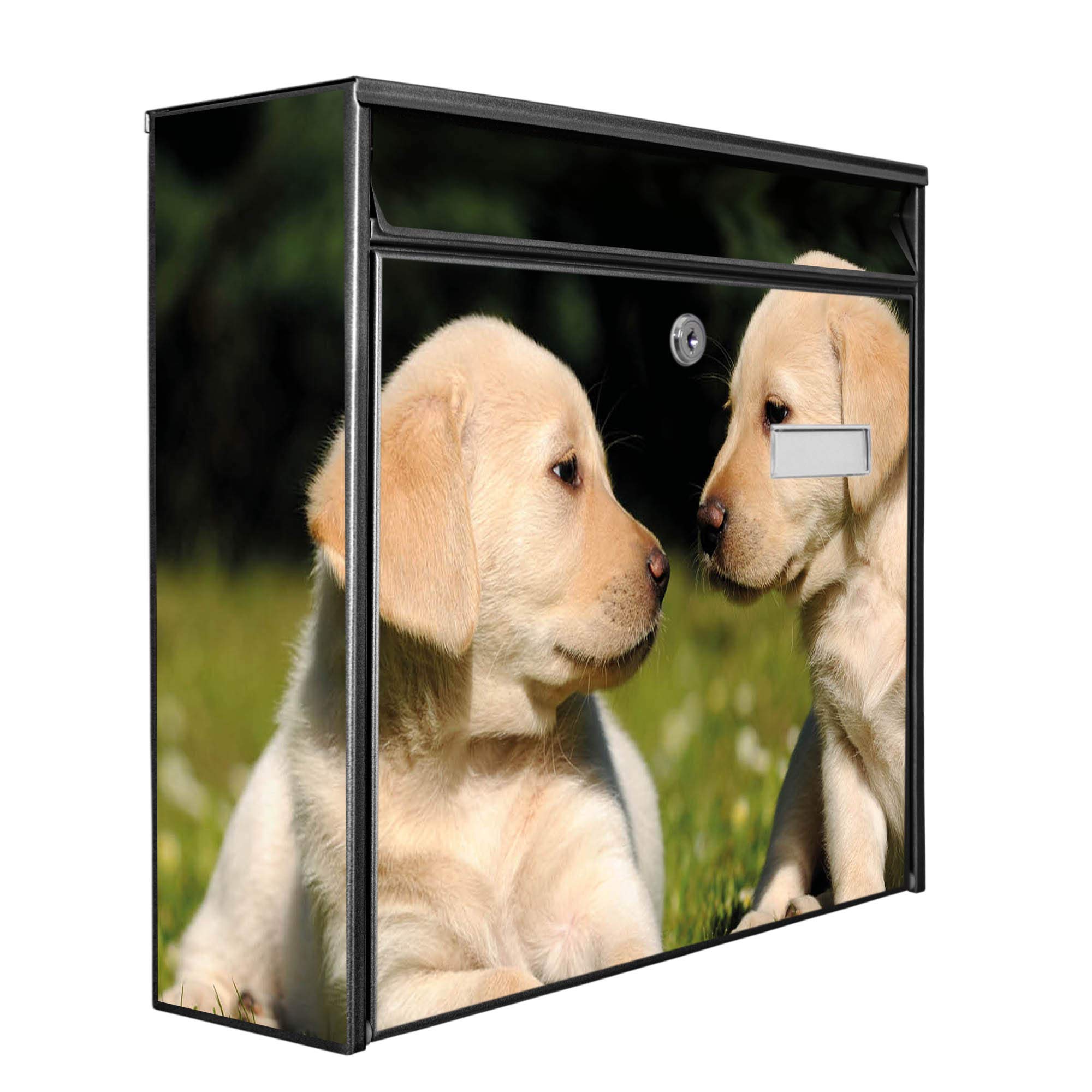 Banjado Briefkasten Labrador Schwarz A4 ohne Zeitungsfach