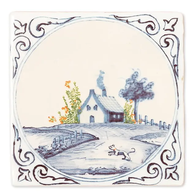 Storytiles Delft Blue Huisje Fliese 10x10 cm Zuhause Motiv