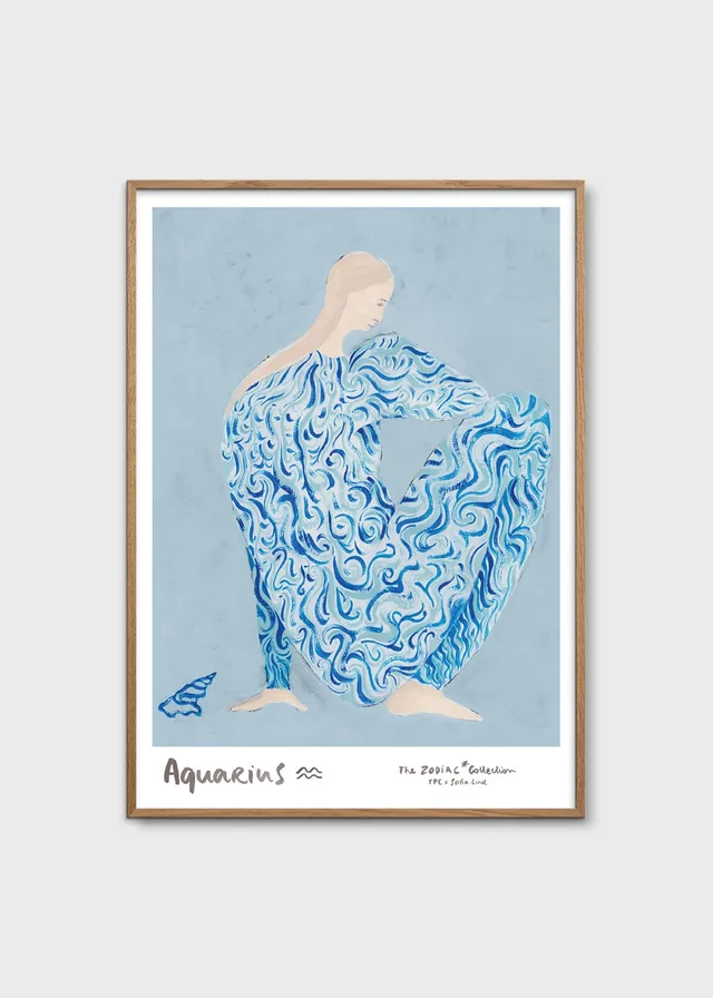The Poster Club Art Prints Aquarius Poster A4 beige-blau