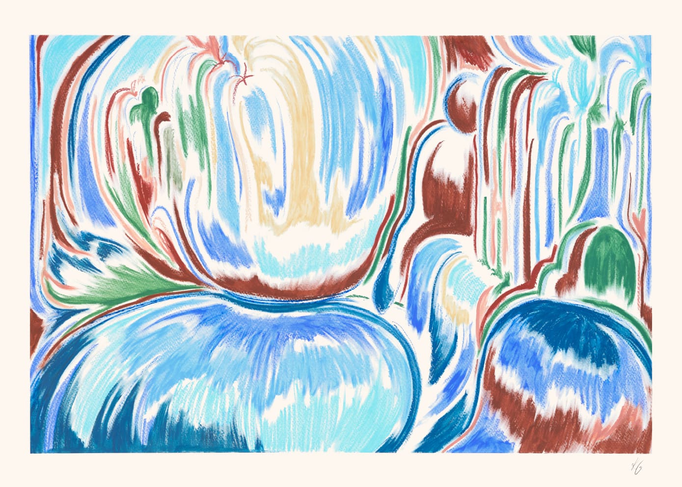 The Poster Club Art Prints Ved vandet Poster A4 blau