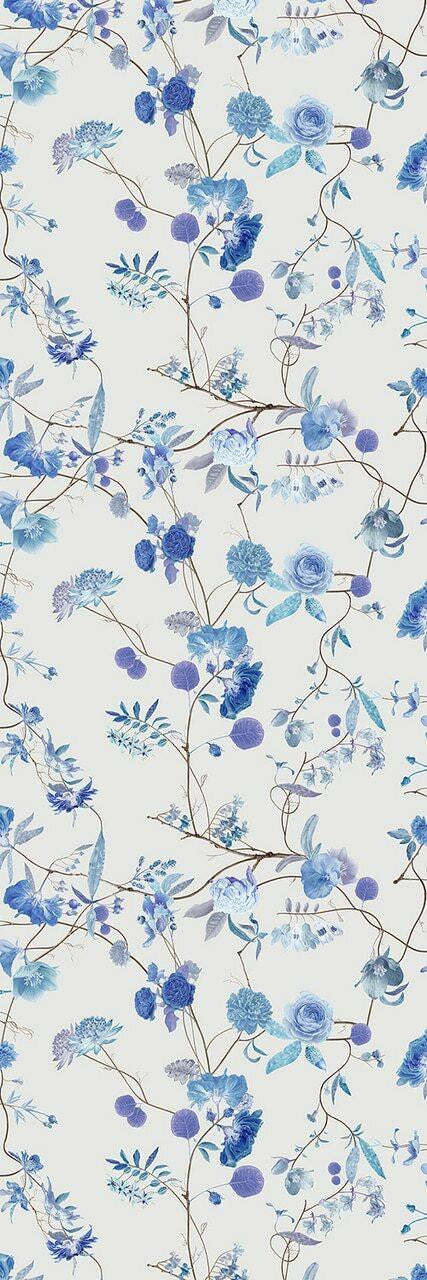 Mineheart Wallpaper Botanical Chinoiserie Tapete Weiß Blau