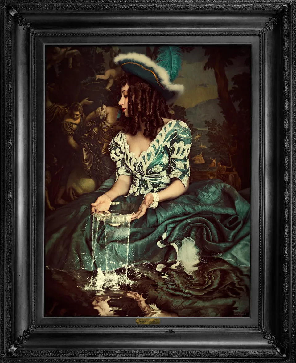Mineheart Water is not enough Leinwandbild 66x81cm Blau