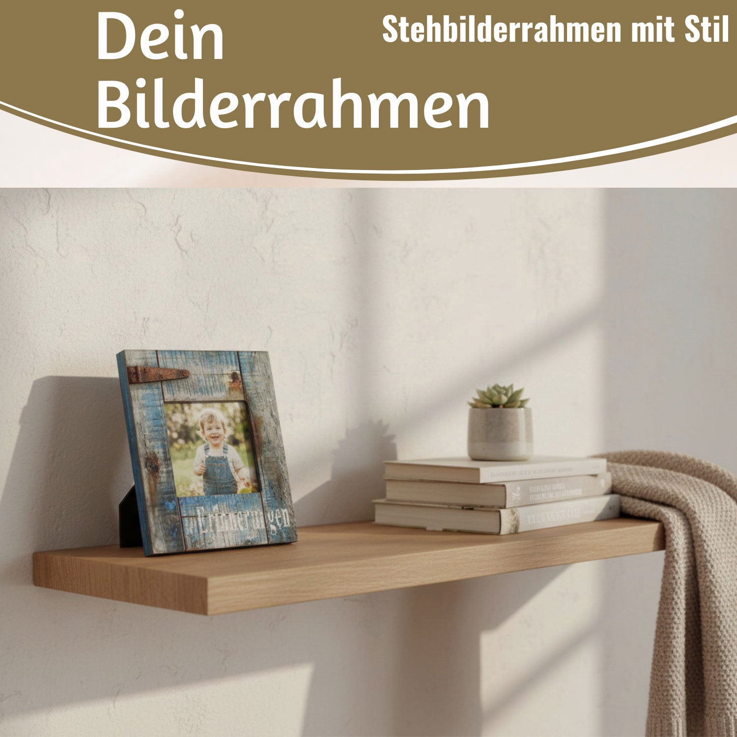 LS-LebenStil Küche Bilderrahmen Maritim Blau 17x14cm 9x9