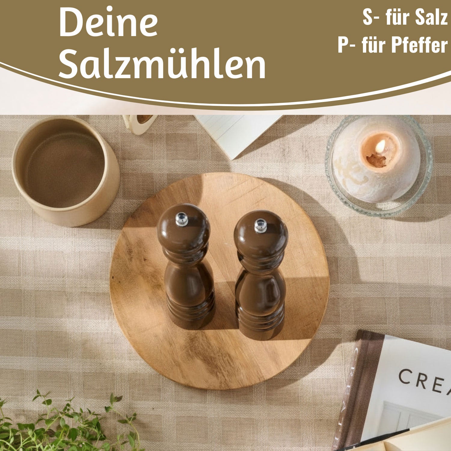 Ib Laursen Salz- und Pfeffermühle Set Holz braun 21cm