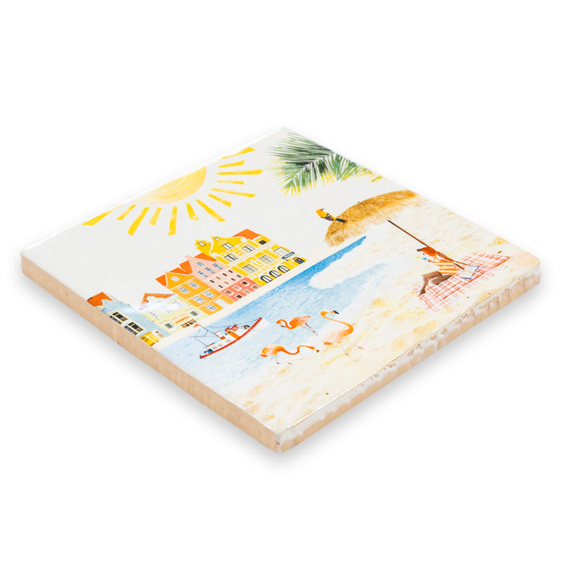 Storytiles Delft Blue Colorful Curaçao Fliese 10x10 cm