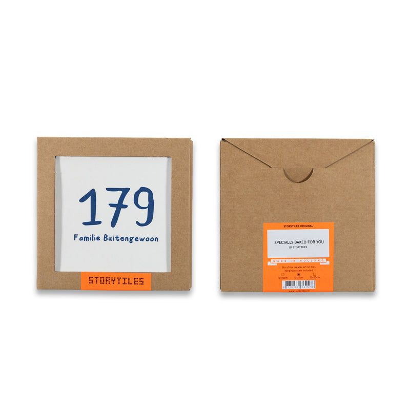Storytiles Delft Blue A note to you Fliese 10x10 cm Hausnummer