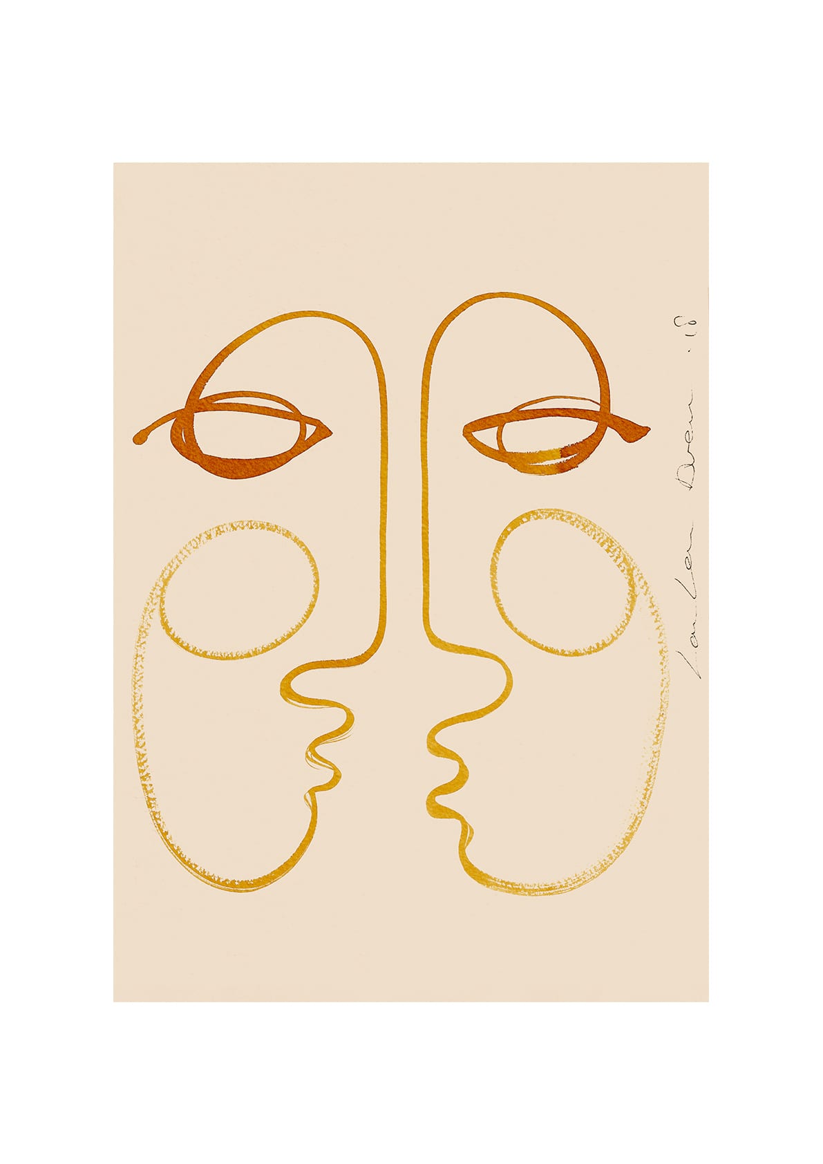 The Poster Club Art Prints Connecting Poster 50x70 cm Beige