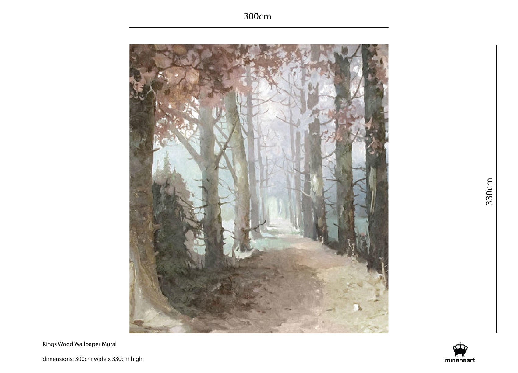 Mineheart King's Wood Fototapete Wald 250x300 cm Vlies