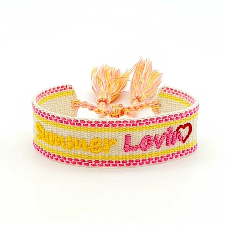 LS-LebenStil Summer Lovin Armband Gelb-Pink Quasten