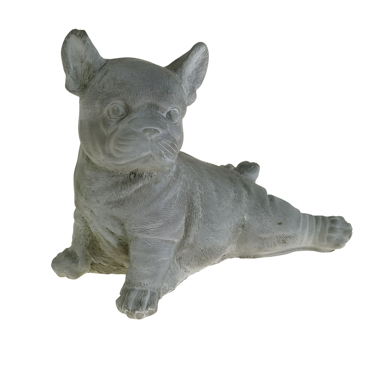 LS-LebenStil Frenchie Bulldogge Figur 20cm Beton Grau Weiß