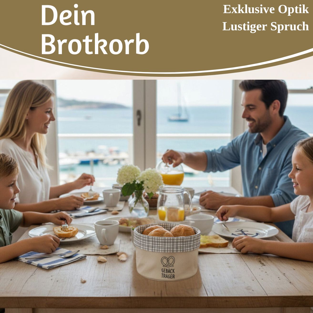 LS-LebenStil Küche & Haushalt Brotkorb Stoff Creme 20x16cm Baumwolle