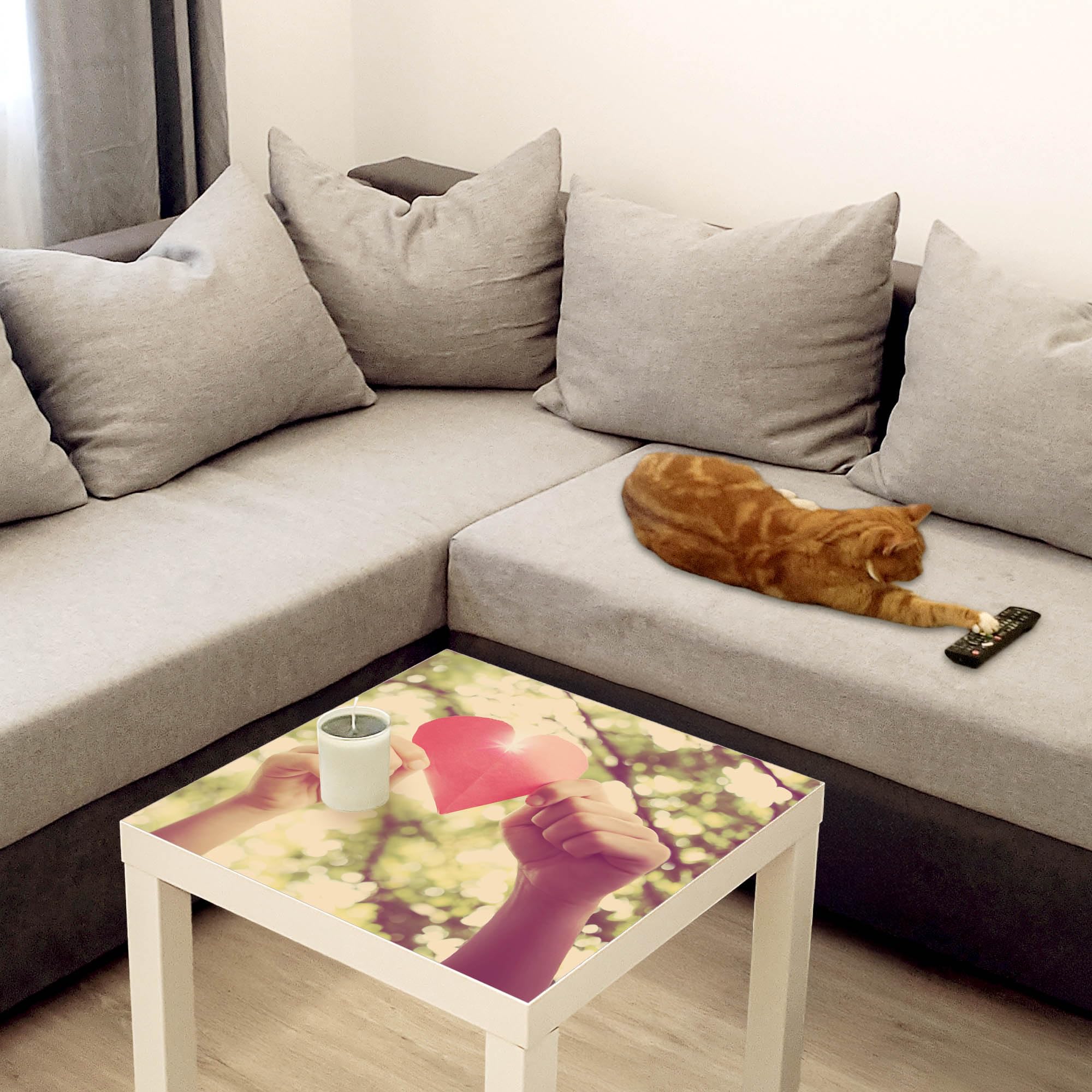 Banjado Möbelfolie Tischfolie Papierherz 55x55 cm selbstklebend