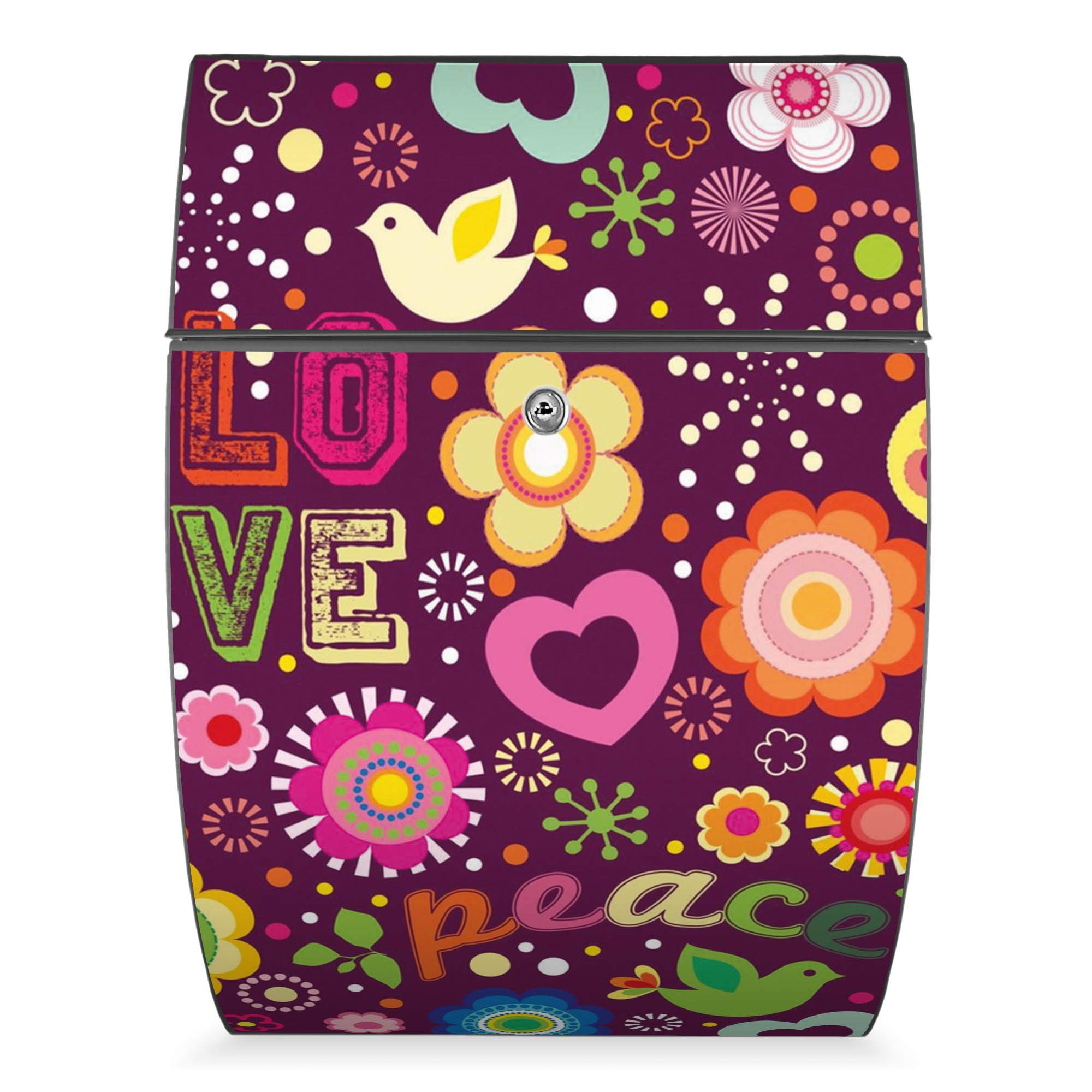 Banjado Riviera Briefkasten Anthrazit Love and Peace A4