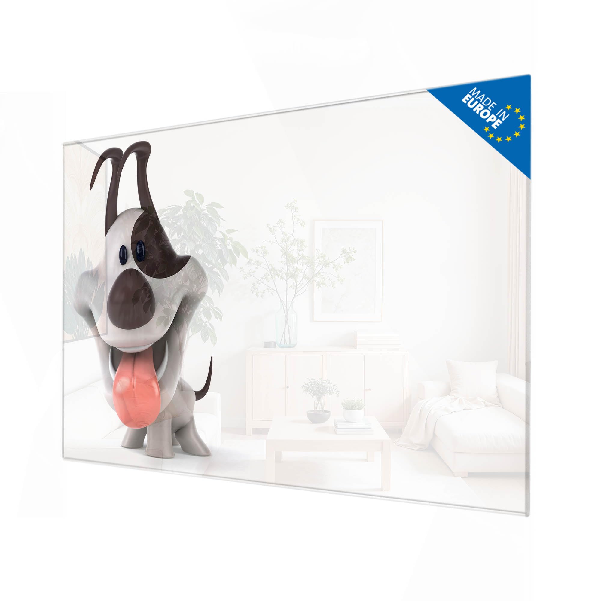 Banjado Magnettafel Comic-Hund Glasmagnettafel 120x80 cm Hund