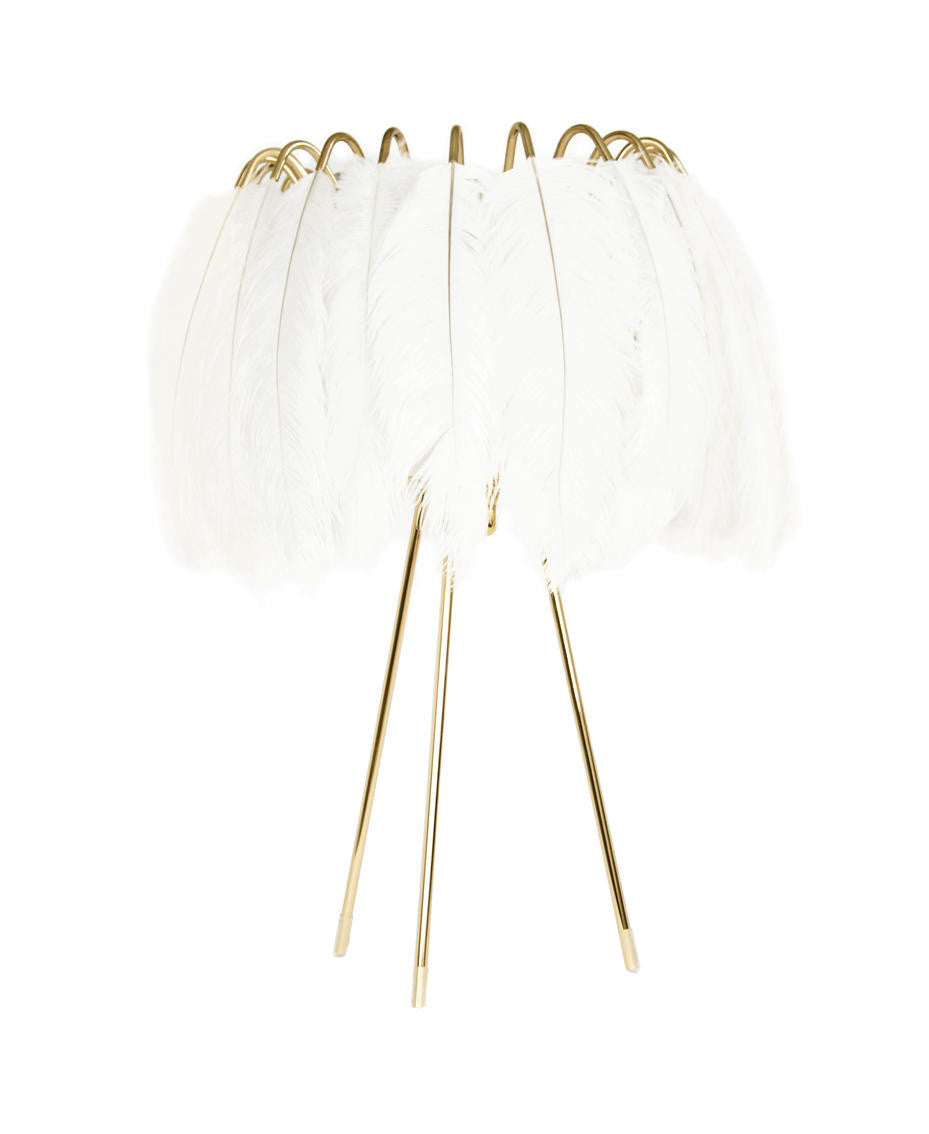 Mineheart Lighting Feather Tischlampe Weiß Gold 50cm