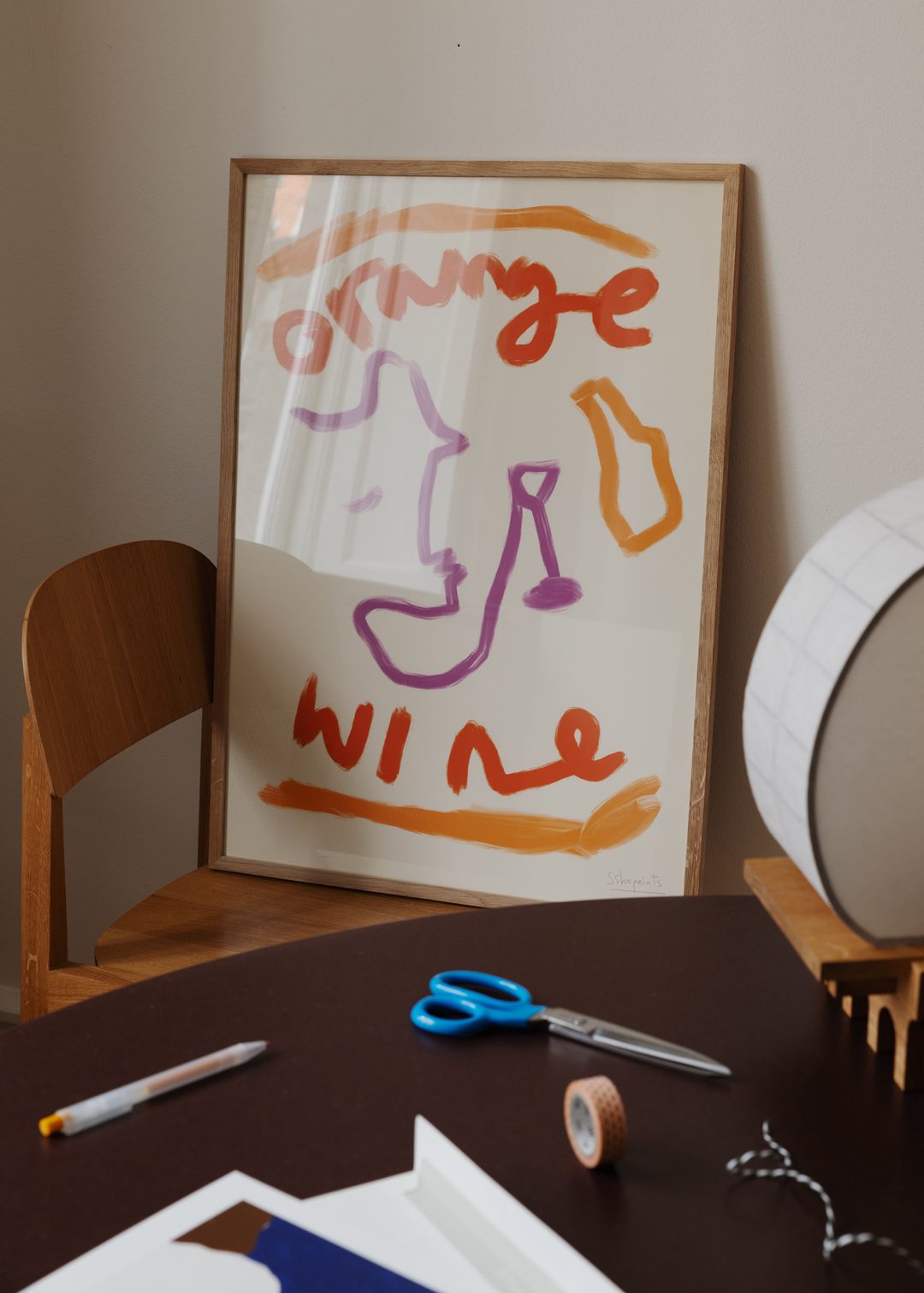 The Poster Club Art Prints Orange Wine Kunstdruck 30x40 Küche